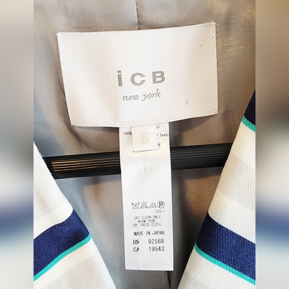 ICB NEW YORK STRIPES DOUBLE BREASTED BLAZER WOMEN'S SIZE 6 - Picture 10 of 14